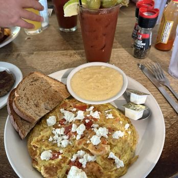 Palm Coast Coffee - Georgia shrimp frittata with cheesy grits - Coffee & Tea Near Me - Saint Simons Island, Georgia Palm Coast Coffee - Georgia shrimp frittata with cheesy grits - Coffee & Tea Near Me - Saint Simons Island, Georgia