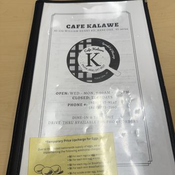 Café Kalawe - Menu - Breakfast & Brunch Near Me - Kaneohe, Hawaii