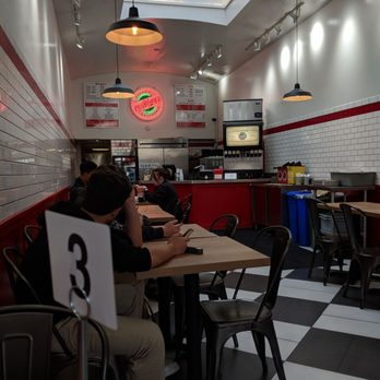 Calibur - View from the inside, waiting for my order - Burgers Near Me - San Francisco, California Calibur - View from the inside, waiting for my order - Burgers Near Me - San Francisco, California