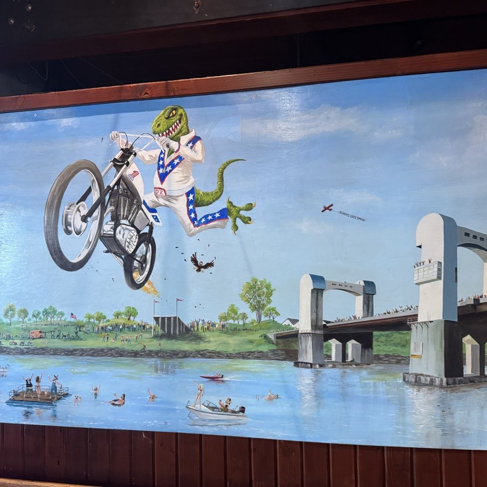 Dinosaur Bar-B-Que - Mural at the front when you walk in - Barbeque Near Me - Troy, New York Dinosaur Bar-B-Que - Mural at the front when you walk in - Barbeque Near Me - Troy, New York