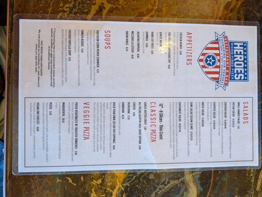 Menu photo 2 Heroes Wood-Fired Pizza Santa Ysabel, CA