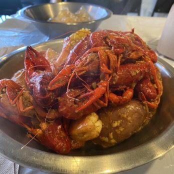 Lone Star Seafood - Pound of Crawfish  and a half pound of huge shrimp . - Seafood Near Me - Houston, Texas