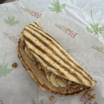 Tropical Smoothie Cafe - PB BANANA CRUNCH FLATBREAD - Sandwiches Near Me - Conyers, Georgia Tropical Smoothie Cafe - PB BANANA CRUNCH FLATBREAD - Sandwiches Near Me - Conyers, Georgia