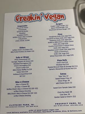 Menu photo 1 Freakin' Vegan Ridgewood, NJ