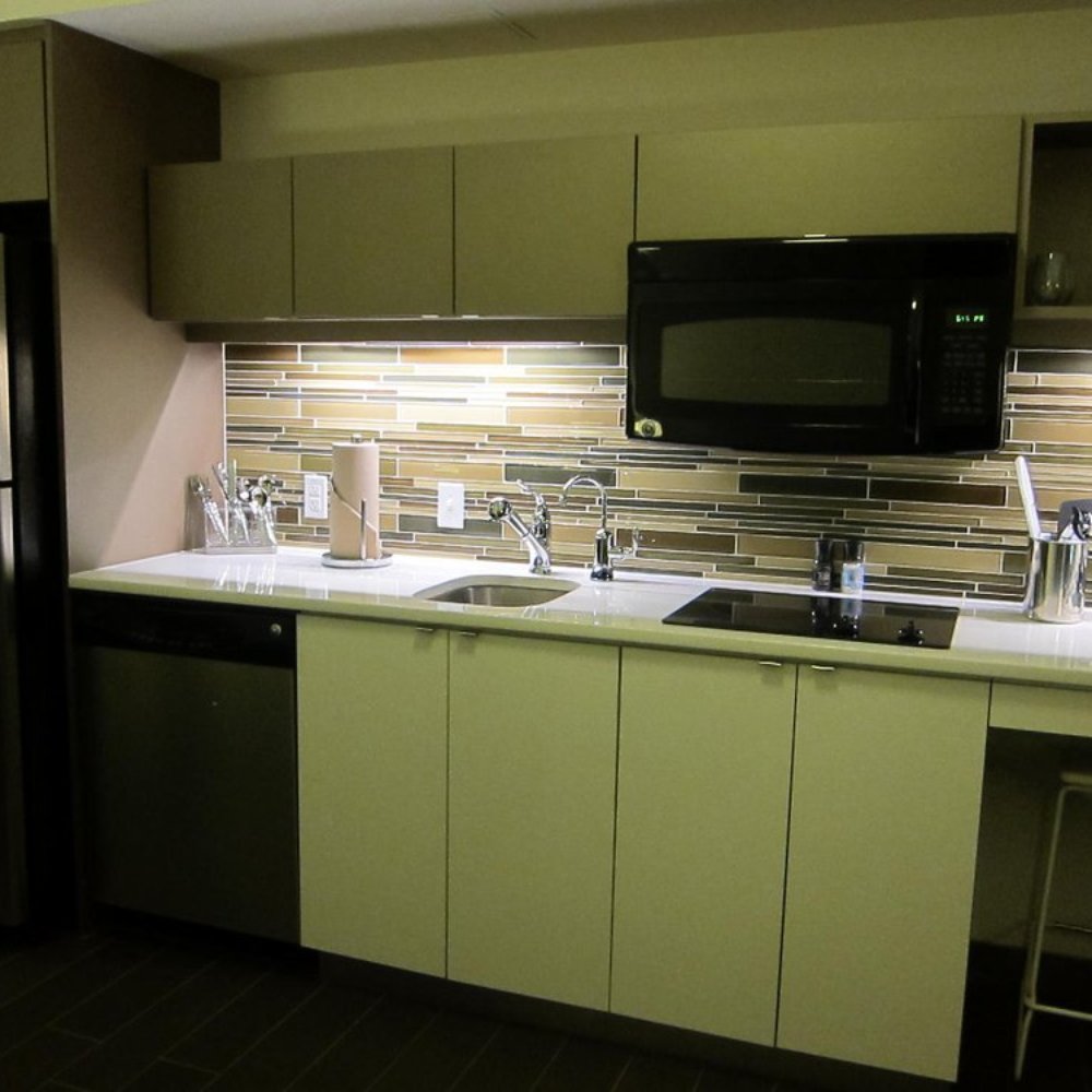 Element by Marriott Omaha Midtown Crossing - Kitchenette includes full size fridge, full size dishwasher, toaster, micro, coffee maker and electric cooktop! - Hotels Near Me - Omaha, Nebraska Element by Marriott Omaha Midtown Crossing - Kitchenette includes full size fridge, full size dishwasher, toaster, micro, coffee maker and electric cooktop! - Hotels Near Me - Omaha, Nebraska