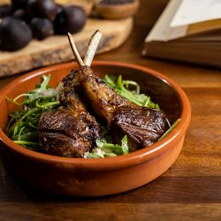 Alloko Garden - Salad Bowl with D.B.® (finely grilled lamb chops) Mixed greens on a bed of fonio -nutrient-dense ancient grain drizzled with avocado oil