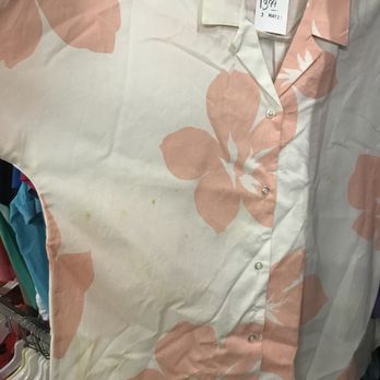 Village Discount Outlet - Yellow spots all over this ugly blouse -- $13.99! - Used, Vintage & Consignment Near Me - Chicago, Illinois