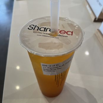 Sharetea - Passion fruit, orange, and grapefruit tea - Bubble Tea Near Me - Houston, Texas