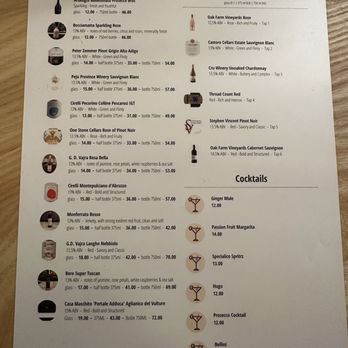 Pizzalina - Drink menu - Pizza Near Me - Walnut Creek, California