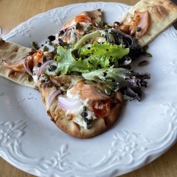 Ajax Cafe - Smoked salmon flat bread. - Seafood Near Me - Port Hadlock, Washington Ajax Cafe - Smoked salmon flat bread. - Seafood Near Me - Port Hadlock, Washington