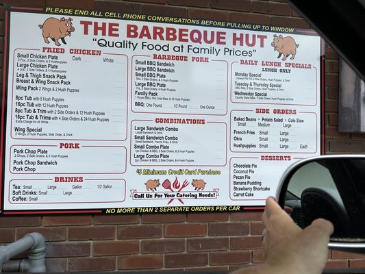 Menu photo 2 Bar-B-Que Hut Fayetteville, NC
