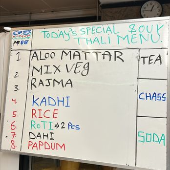Chaat House - Thali menu - Indian Near Me - Sunnyvale, California