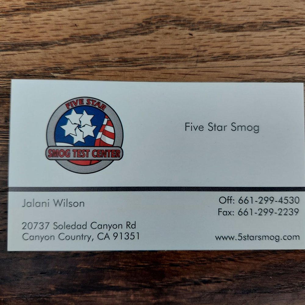 Five Star Smog Test Center - Smog Check Stations Near Me - Santa Clarita, California Five Star Smog Test Center - Smog Check Stations Near Me - Santa Clarita, California