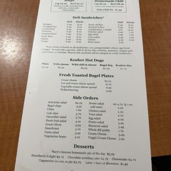 Carshon's - Back of Menu - Delis Near Me - Fort Worth, Texas