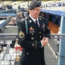 This is SSG Romo at the opening game for the LA Dodgers!