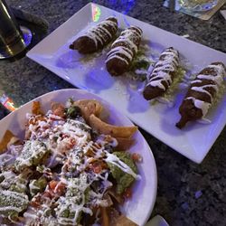 Buena Vista Mexican Restaurant - Chicken nachos and stuffed jalapeños