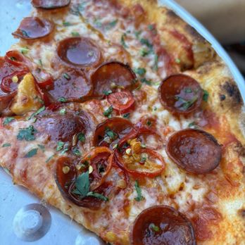 Pizzalina - The pepperoni and spicy honey pizza. It's pretty spicy, crust was delicious and spiced just right for us! - Pizza Near Me - Walnut Creek, California Pizzalina - The pepperoni and spicy honey pizza. It's pretty spicy, crust was delicious and spiced just right for us! - Pizza Near Me - Walnut Creek, California