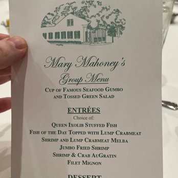 Mary Mahoneys - Tonight's private menu - Venues & Event Spaces Near Me - Biloxi, Mississippi Mary Mahoneys - Tonight's private menu - Venues & Event Spaces Near Me - Biloxi, Mississippi