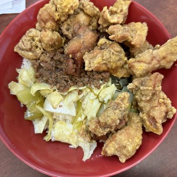 Mama Lee - salt & pepper chicken, minced pork, mustard green & cabbage stir-fry - Chinese Near Me - Bayside, New York