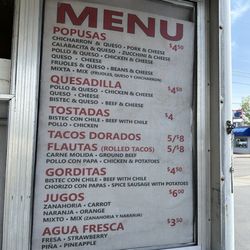 Popusas Michoacanas - Menu April 2025