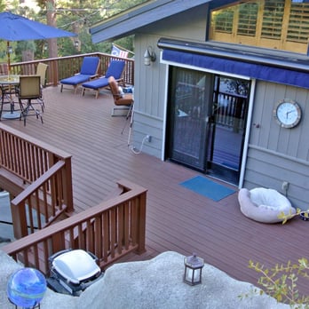 My Ground - Integrated Deck - Completed - This is the completed deck showing the 25-year Trex materials and faux granite retainers. - Landscaping Near Me - Magalia, California My Ground - Integrated Deck - Completed - This is the completed deck showing the 25-year Trex materials and faux granite retainers. - Landscaping Near Me - Magalia, California
