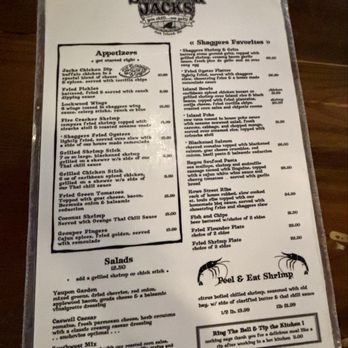 Shagger Jacks - Menu - New American Near Me - Oak Island, North Carolina