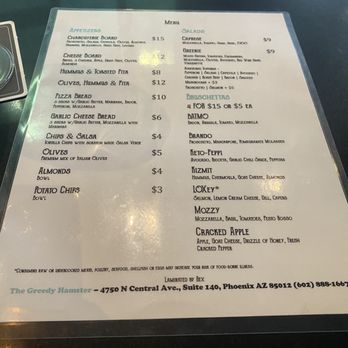 The Greedy Hamster - Phoenix - Menu - Wine Bars Near Me - Phoenix, Arizona The Greedy Hamster - Phoenix - Menu - Wine Bars Near Me - Phoenix, Arizona