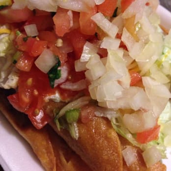 Maria's Taco Shop - 6 rolled tacos. $3.99 can't beat that! - Mexican Near Me - Merced, California
