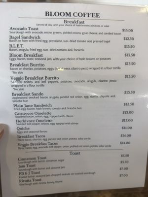 Menu photo 6 Bloom Coffee & Kitchen Roseville, CA Menu photo 6 Bloom Coffee & Kitchen Roseville, CA