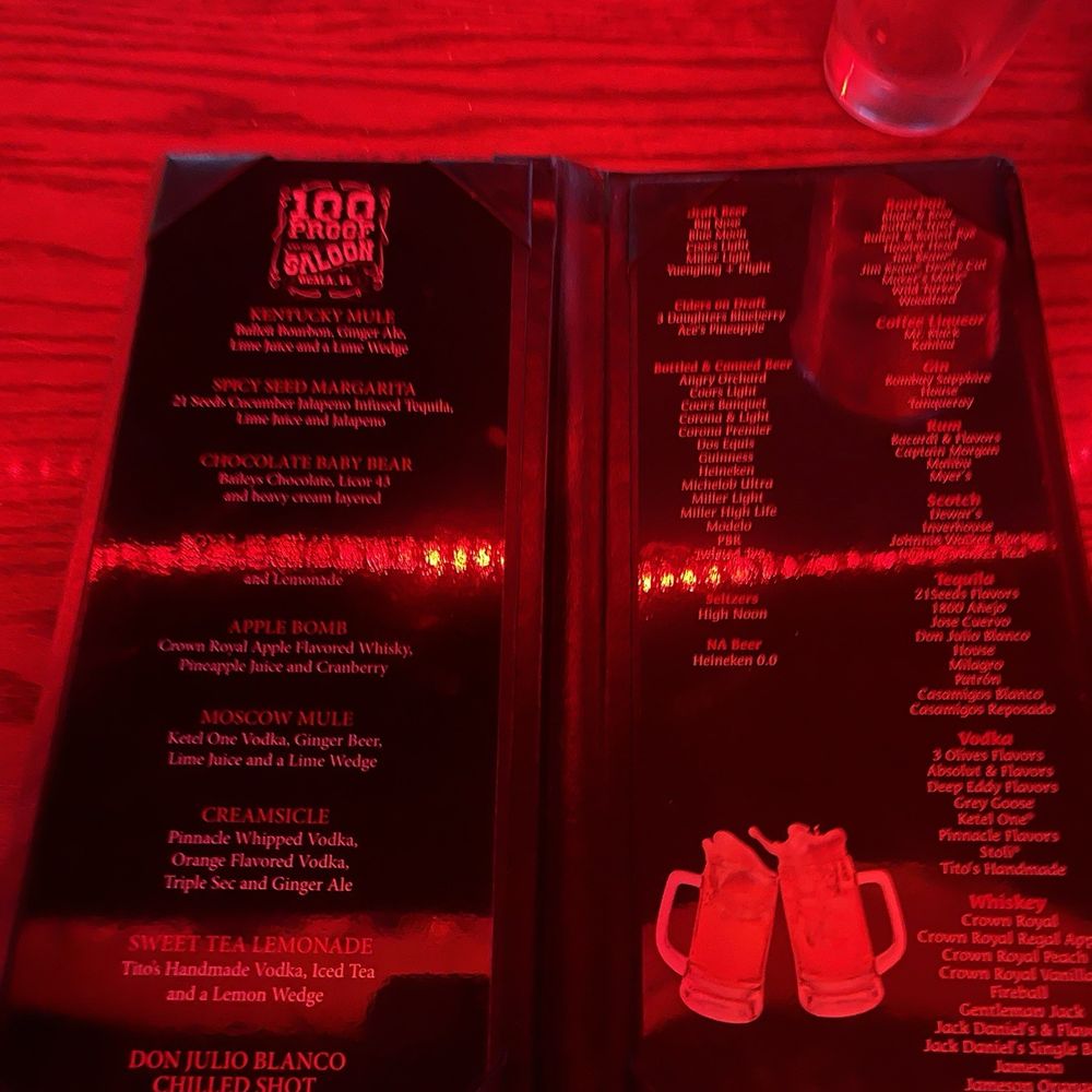100 Proof Saloon - Drank menu - American Near Me - Ocala, Florida 100 Proof Saloon - Drank menu - American Near Me - Ocala, Florida