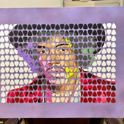Image & Frame - Jimi Hendrix Guitar Pick Painting