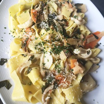 BoccaLupo - 20 yolk tagliatelle with Tuscan Kale kimchi and wild mushrooms - Italian Near Me - Atlanta, Georgia