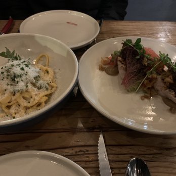 Rich Table - Tonnarelli, Sea Urchin Cacio E Pepe, Idiazabal and the Rock cod dish. - New American Near Me - San Francisco, California Rich Table - Tonnarelli, Sea Urchin Cacio E Pepe, Idiazabal and the Rock cod dish. - New American Near Me - San Francisco, California