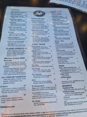 Menu photo 1 Tatas Tacos - Original Six Corners Chicago, IL Menu photo 1 Tatas Tacos - Original Six Corners Chicago, IL