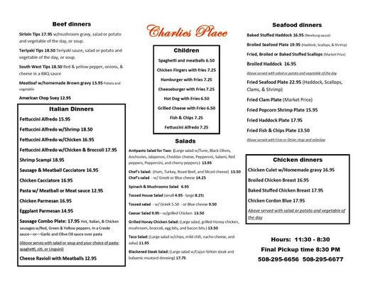 Menu photo 3 Charlie's Place Wareham, MA