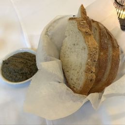 Sourdough with olive spread Sourdough with olive spread