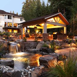 Alderwood Landscaping - Beautiful water feature and covered patio.