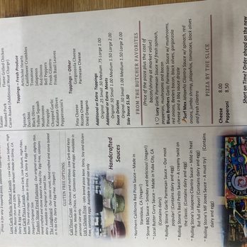 Rolling Stone Pizza Bar - back of menu 2022 - New American Near Me - Yuba City, California Rolling Stone Pizza Bar - back of menu 2022 - New American Near Me - Yuba City, California