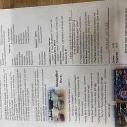 Rolling Stone Pizza Bar - Back of menu 2022