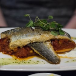 Browns Glasgow - Sea bass, sweet potato