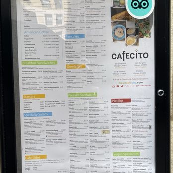 Cafecito - Menu - as of Aug 2024 - Cuban Near Me - Chicago, Illinois