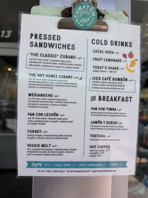 Menu photo 2 Cubatón Sandwich Shop Miami Beach, FL