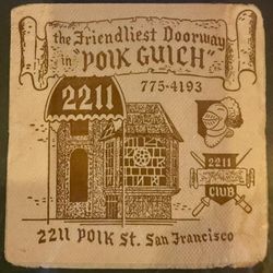 Cresta's Twenty Two Eleven Club - Branded napkin from way back