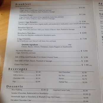 Mylar & Loreta's - Breakfast / brunch menu! - Breakfast & Brunch Near Me - Singhampton, Ontario