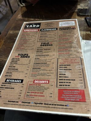 Menu photo 4 The Yard Pittsburgh, PA
