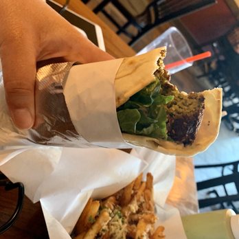 Troy - Falafel Wrap-falafel balls w hummus & Disco Fries - Mediterranean Near Me - Martinez, California