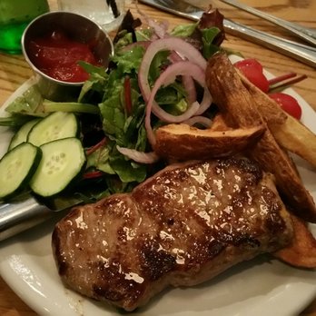 The Rarebit - Steak and fries with a side house salad - New American Near Me - Charleston, South Carolina The Rarebit - Steak and fries with a side house salad - New American Near Me - Charleston, South Carolina