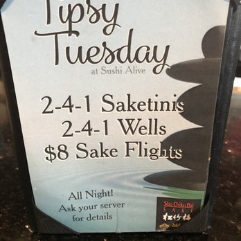 Sushi Alive - Enjoy 2-4-1 wells on tipsy Tuesday at Sushi Alive Asian Bistro & Raw Bar, WestChase, West Tampa - Sushi Bars Near Me - Tampa, Florida Sushi Alive - Enjoy 2-4-1 wells on tipsy Tuesday at Sushi Alive Asian Bistro & Raw Bar, WestChase, West Tampa - Sushi Bars Near Me - Tampa, Florida