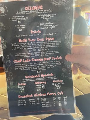 Menu photo 1 Chief Lake Lodge Hayward, WI