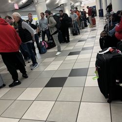 Budget Rent-a-car - Only 1/2 of the line to pick up car.